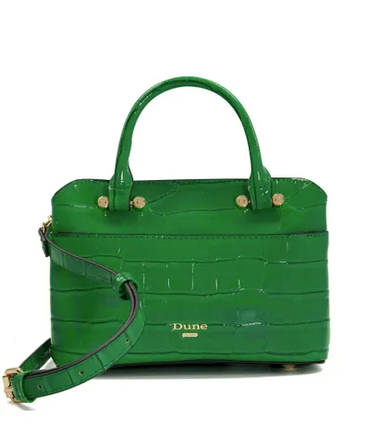 Dune London Womens Accessories Dinkydaringo - Small Reptile-Effect Tote Bag - Green Leather (archived) - One Size