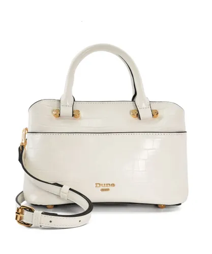 Dune London Womens Accessories Dinkydaringo - Small Reptile-Effect Tote Bag - White Leather (archived) - One Size