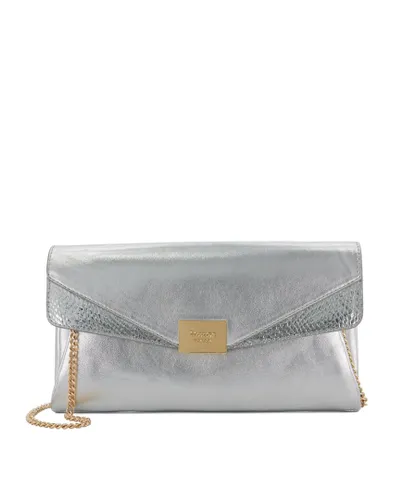 Dune London Womens Accessories Evangelo - Envelope Clutch Bag - Silver Fabric - One Size