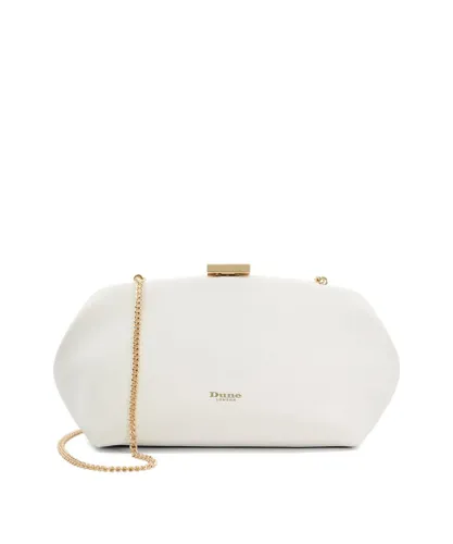 Dune London Womens Accessories Expect - Clasp Clutch Bag - White - One Size