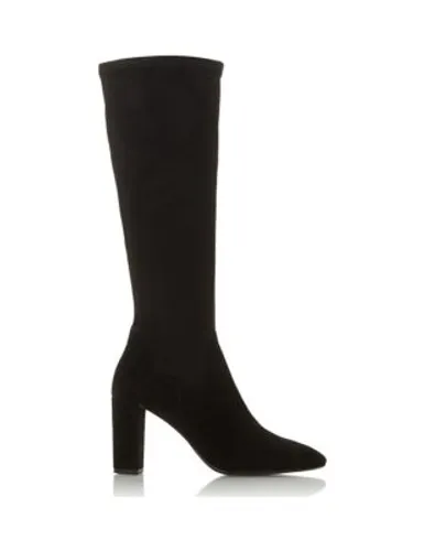 Dune London Womens Block Heel Knee High Boots - 6 - Black, Black