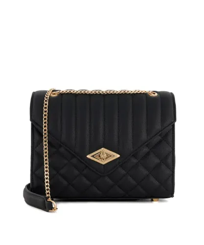 Dune London Womens DELLSIE Quilted Chain-Handle Clutch Bag - Black - One Size