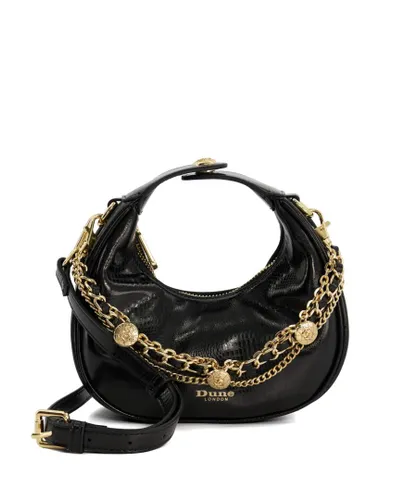 Dune London Womens DRESSINGS Small Chain-Detail Grab Bag - Black - One Size