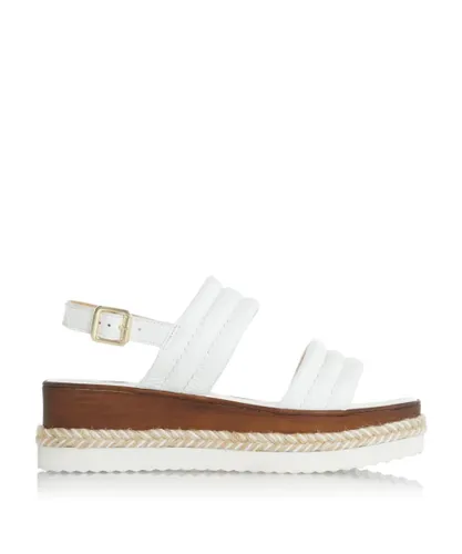 Dune London Womens KAZZY Padded Wedge Sandals - White Leather