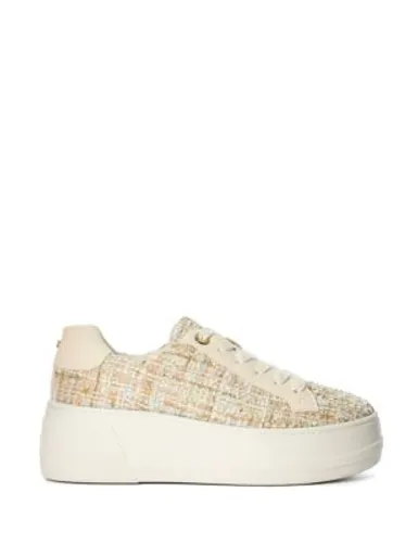 Dune London Womens Lace Up Chunky Flatform Trainers - 8 - Neutral, Neutral
