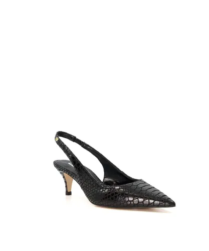 Dune London Womens Ladies Capitol - Slingback Court Shoes - Black Leather (archived)
