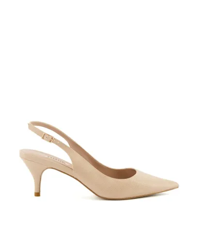 Dune London Womens Ladies Carmilla - Pointed Toe Slingback Court Shoes - Nude Leather (archived)