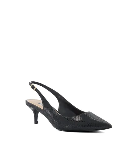 Dune London Womens Ladies Cassino - Heeled Slingback Courts - Black Leather (archived)