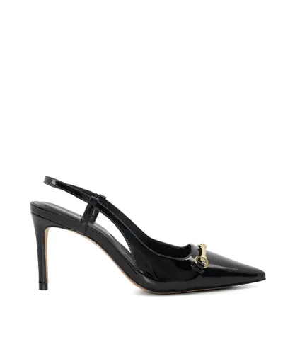 Dune London Womens Ladies Closest - Patent Open Court - Black Leather (archived)