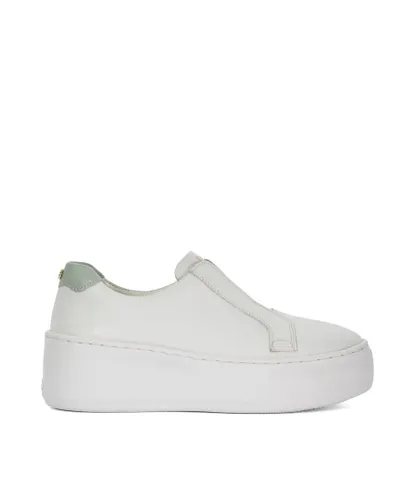 Dune London Womens Ladies Ethoss - Laceless Flatform Trainers - White Leather (archived)