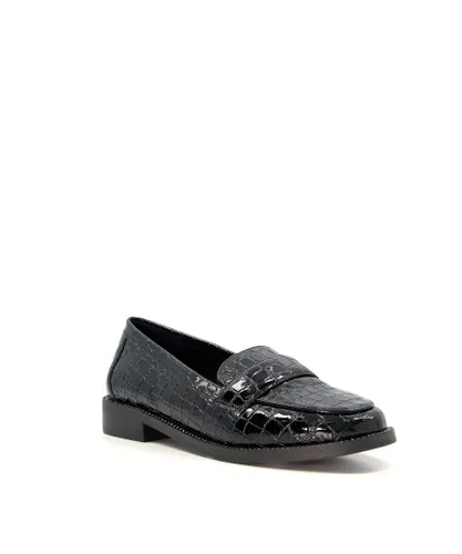 Dune London Womens Ladies Gissele - Leather Penny Loafers - Black Leather (archived)