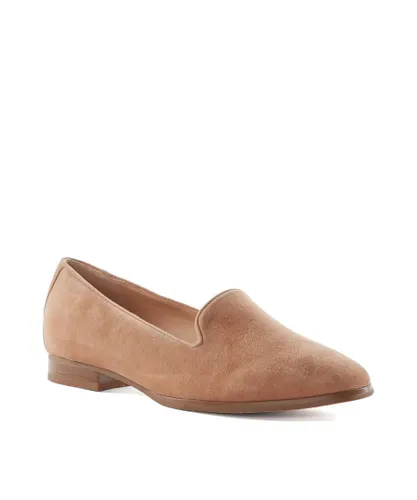 Dune London Womens Ladies Glassi - - Slipper Loafer - Camel Leather (archived)