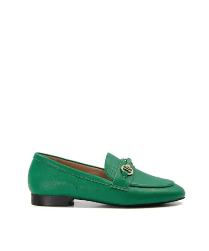 Dune London Womens Ladies Grange - Snaffle Trim Loafers - Green Leather (archived)