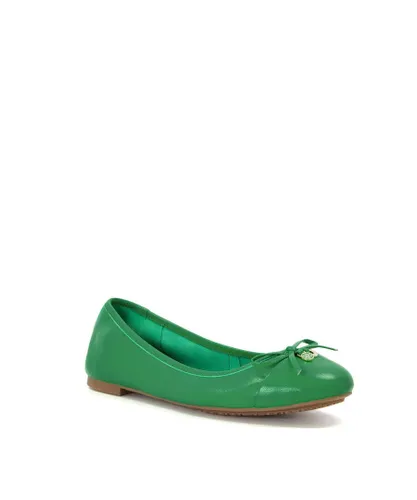 Dune London Womens Ladies Hallo - Charm-Detail Ballet Shoes - Green