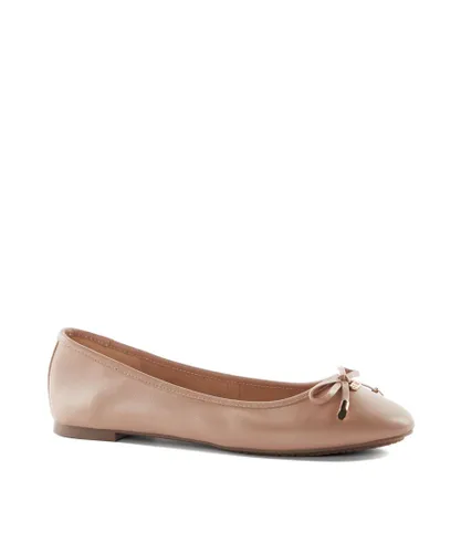 Dune London Womens Ladies Harping - Dd-Charm Ballet Flats - Blush Leather (archived)
