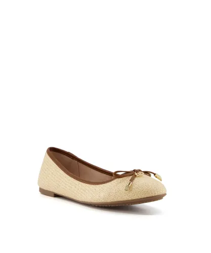 Dune London Womens Ladies Harping - Dd-Charm Ballet Flats - Natural Leather (archived)