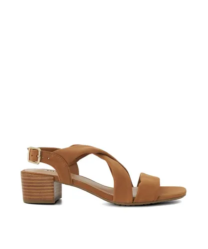 Dune London Womens Ladies Jerri - Stacked Heel Sandals - Camel Leather (archived)