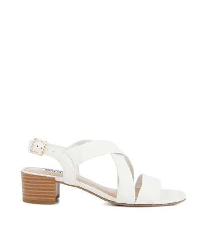 Dune London Womens Ladies Jerri - Stacked Heel Sandals - White Leather (archived)