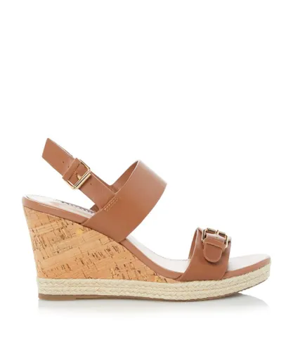 Dune London Womens Ladies Kendyll - Wedge Sandals - Tan Leather (archived)