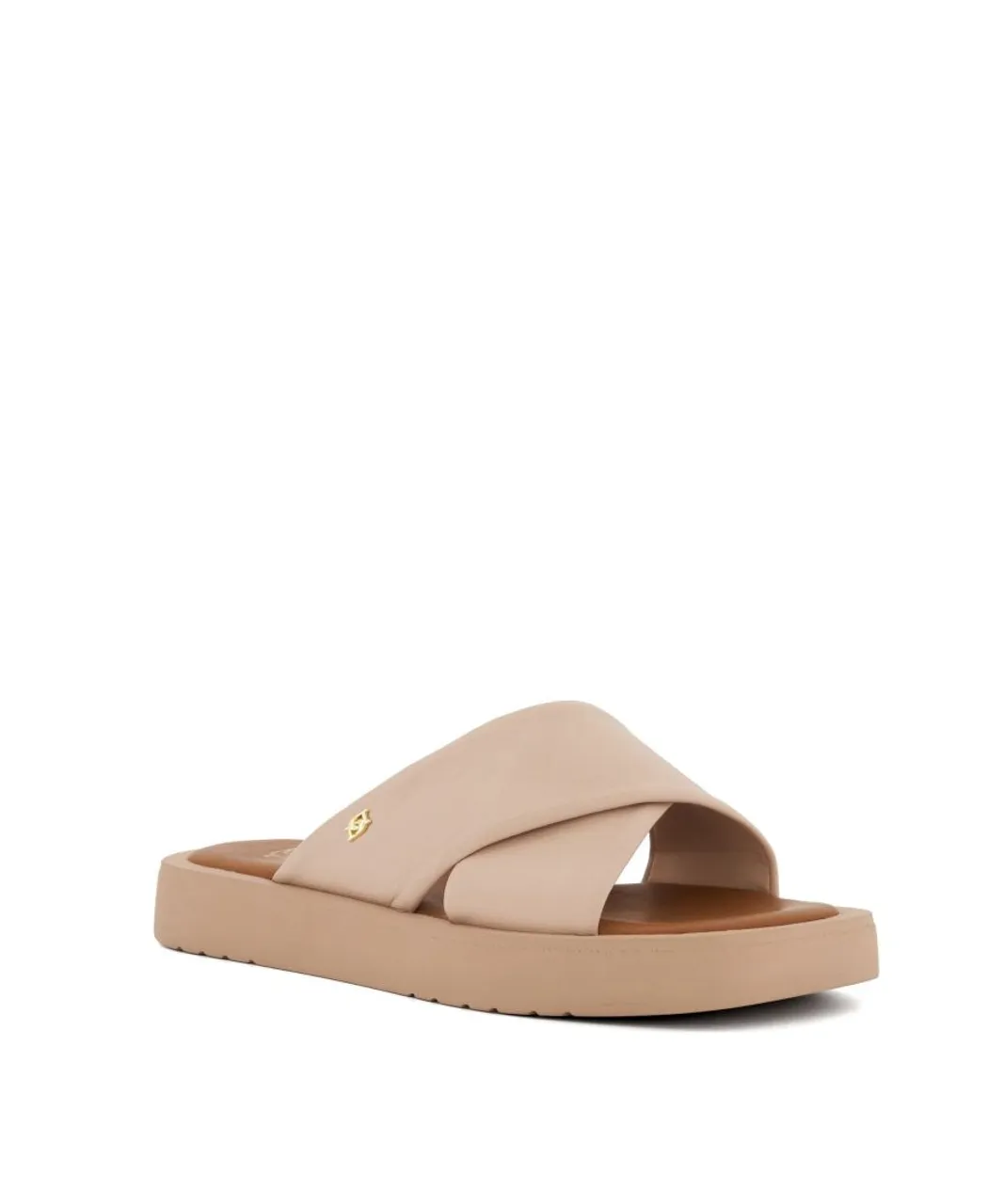 Dune London Womens Ladies Liquor - Flat Casual Sandals - Nude Leather (archived)