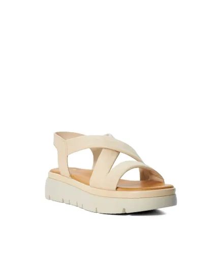 Dune London Womens Ladies Lounge - Chunky Leather Sandals - Beige Leather (archived)
