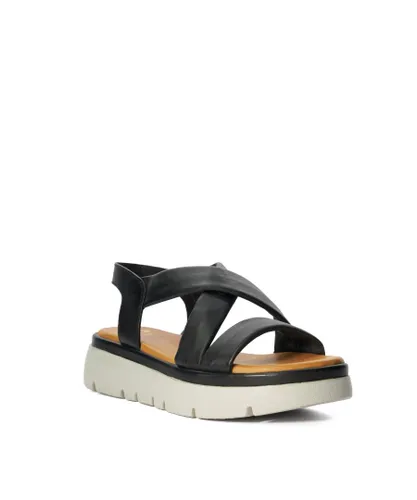 Dune London Womens Ladies Lounge - Chunky Leather Sandals - Black Leather (archived)