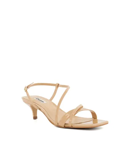 Dune London Womens Ladies Madely - Strappy Leather Kitten-Heel Sandals - Nude Leather (archived)