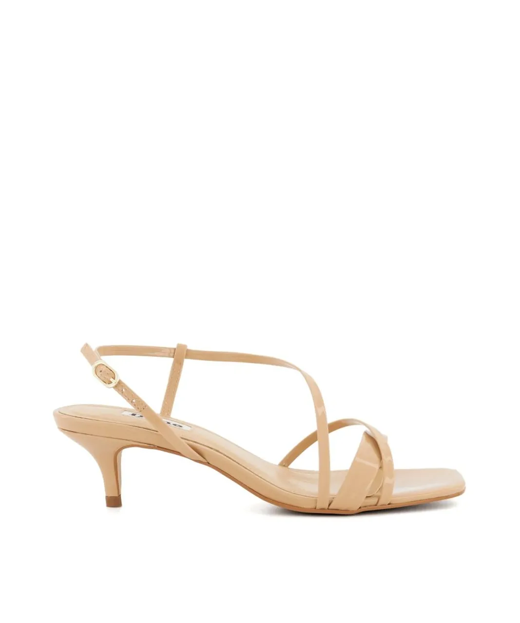 Dune London Womens Ladies Madely - Strappy Leather Kitten-Heel Sandals - Nude Leather (archived)