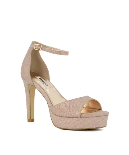 Dune London Womens Ladies MADILYN Platform Sandals - Rose Gold Leather (archived)