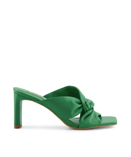 Dune London Womens Ladies Magnet - Twist Knot Mule - Green Leather (archived)