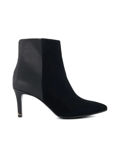 Dune London Womens Ladies Obsessive - Kitten Heel Pointed Toe Ankle Boots - Black Leather (archived)