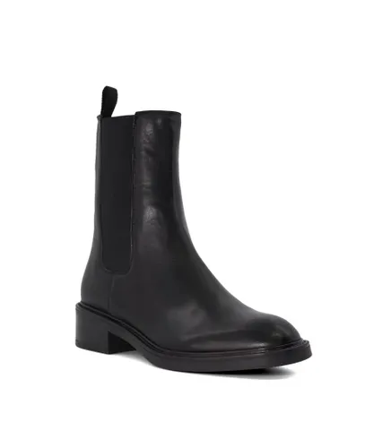 Dune London Womens Ladies PEANUTS Casual Chelsea Boots - Black Leather (archived)