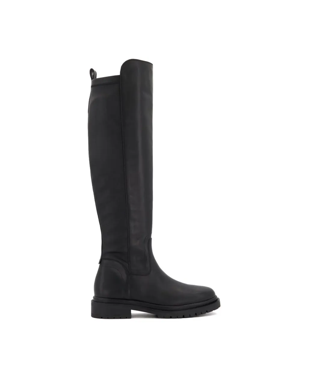 Dune London Womens Ladies Tempar - Cleather-Sole Knee-High Boots - Black Leather (archived)