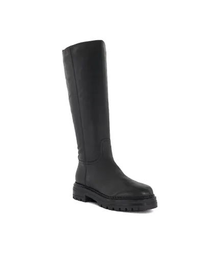 Dune London Womens Ladies Tristina - Casual Knee-High Boots - Black Leather (archived)