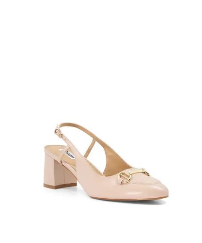 Dune London Womens Ladies WF CASSIE Wide Fit Sling-Back Court Shoes WF - Nude Leather (archived)