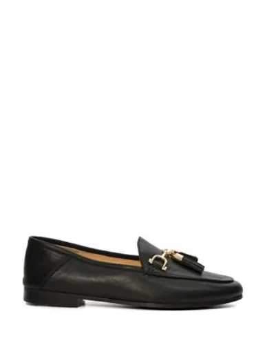 Dune London Womens Leather Flat Loafers - 5 - Black, Black,Navy