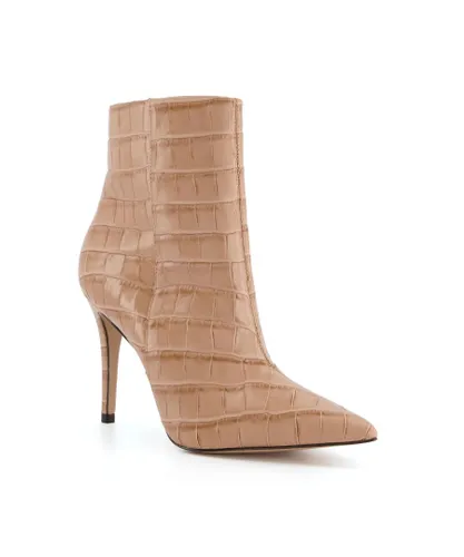 Dune London Womens OCTANE High Heeled Ankle Boots - Nude Leather