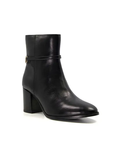 Dune London Womens PATOS Leather Snaffle Back Ankle Boots - Black (archived)