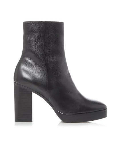 Dune London Womens PELLA Platform Ankle Boots - Black Leather (archived)