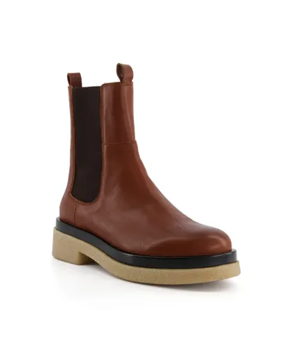 Dune London Womens PURO Leather Chelsea Boots - Tan