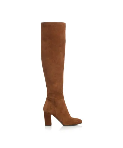 Dune London Womens SELSIE Over The Knee Boots - Taupe Suede