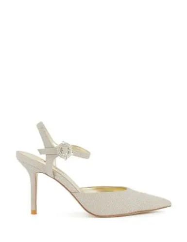 Dune London Womens Sparkle Ankle Strap Stiletto Court Shoes - 4 - Gold, Gold
