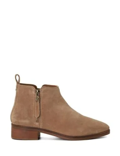 Dune London Womens Suede Block Heel Ankle Boots - 6 - Taupe, Taupe