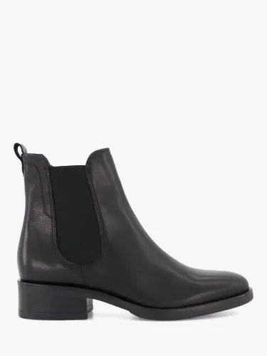 Dune Panoramic Leather Chelsea Boots - Black-leather - Female