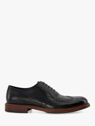 Dune Solihull Brogue Leather Oxford Shoes - Black - Male
