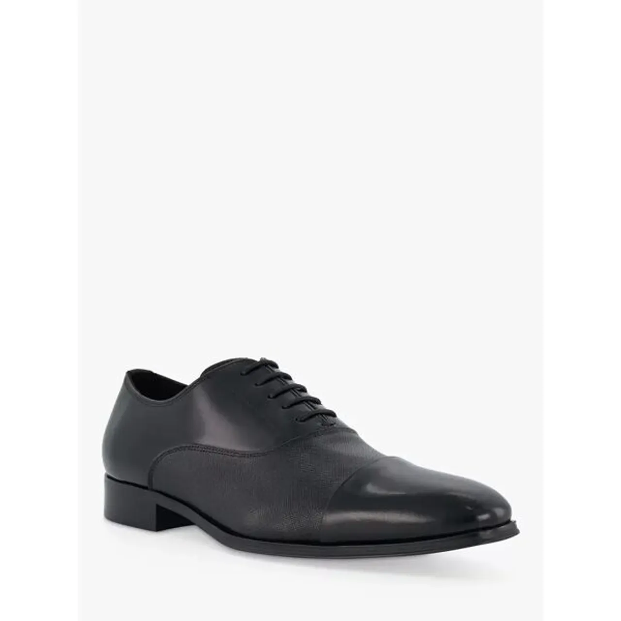 Dune Wide Fit Slating Leather Oxford Shoes, Black - Black-leather - Male