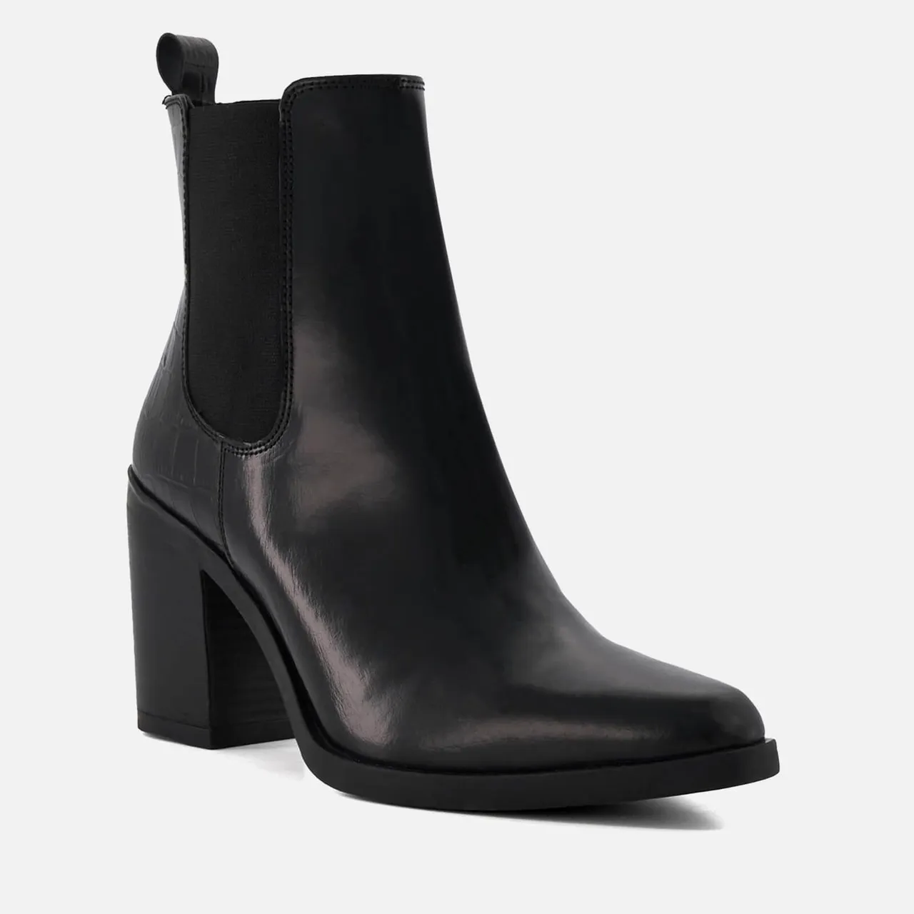 Dune Womens Promising Block-Heel Leather Western Boots - UK