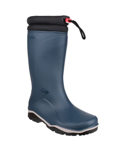Dunlop Blizzard Blue Unisex Warm Fleece Tie Top Wellington Wellie Boots