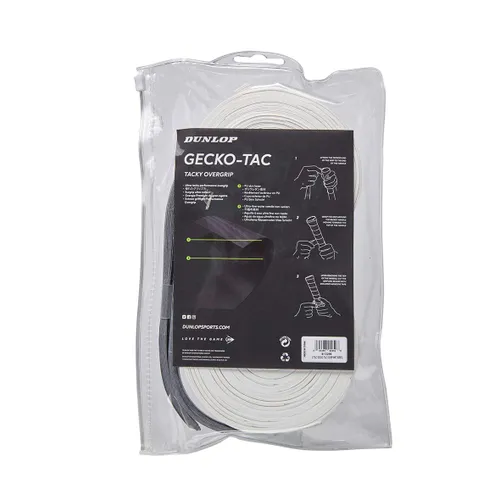 Dunlop Gecko Tac Tennis Overgrip White 30 Pieces