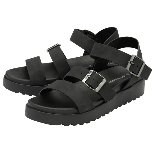 DUNLOP Ladies Platform Gladiator Sandals - Black - UK 3